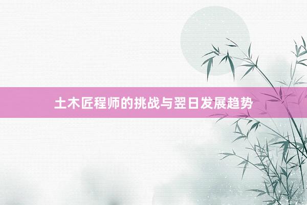 土木匠程师的挑战与翌日发展趋势